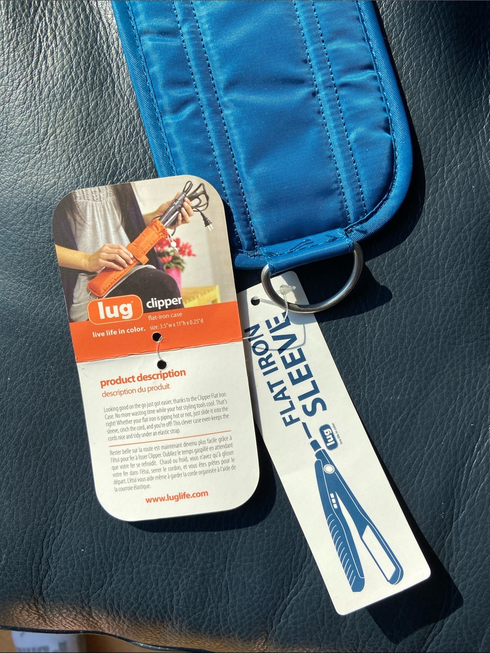 lug Clipper Blue Quilted flat iron sleeve
